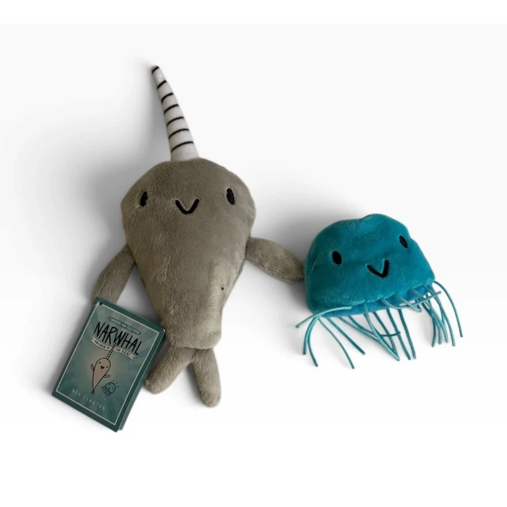 Narwhal and Jelly Plush Set Ben Clanton Tentacles Soft Toy Stuffed Animal
